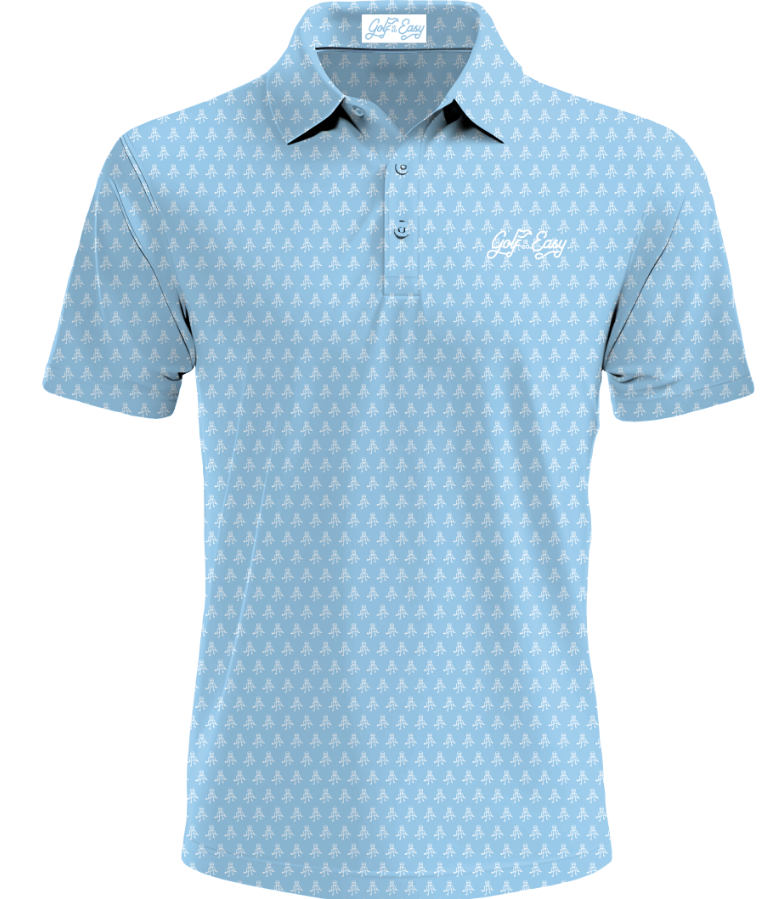 Golf is so Easy Angry Guy Polo - Light Blue