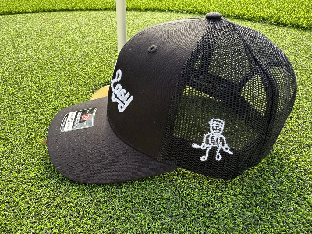 Golf is so Easy / Angry Guy Trucker Hat - Black / White