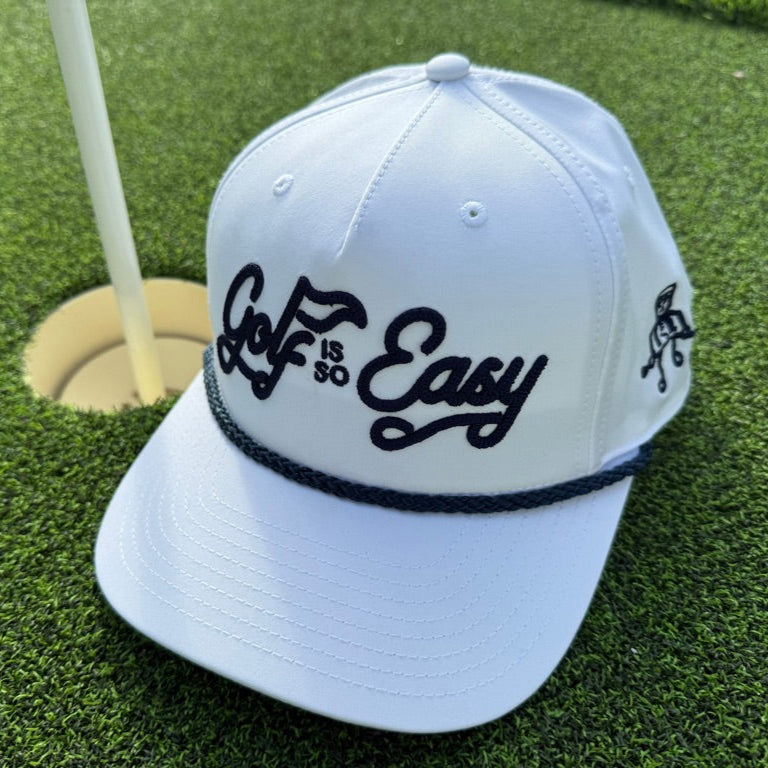 Golf is so Easy / Angry Guy - White / Navy Rope Hat