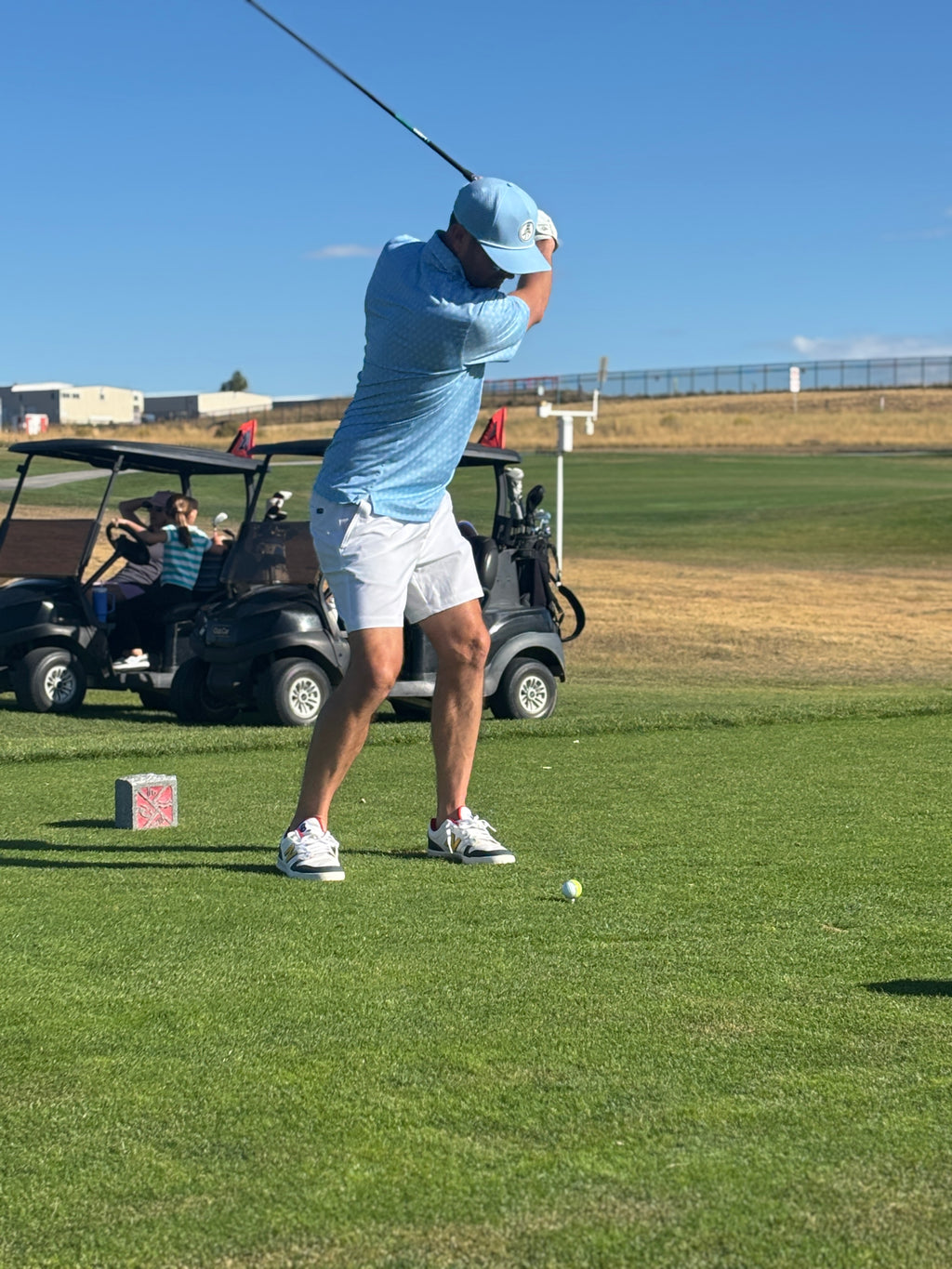 Golf is so Easy Angry Guy Polo - Light Blue