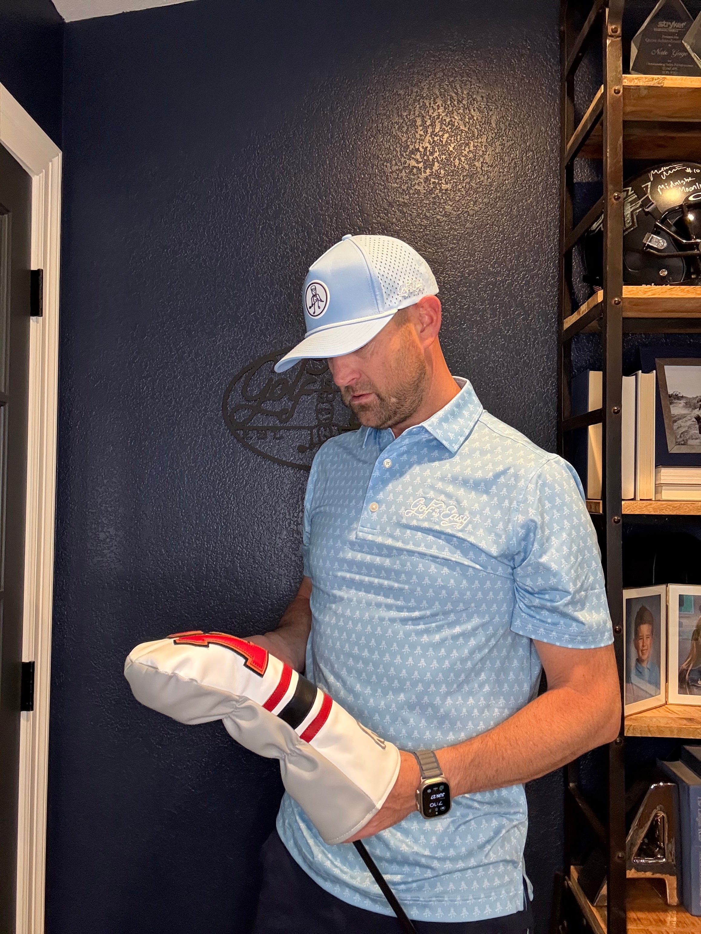 Golf is so Easy Angry Guy Polo - Light Blue