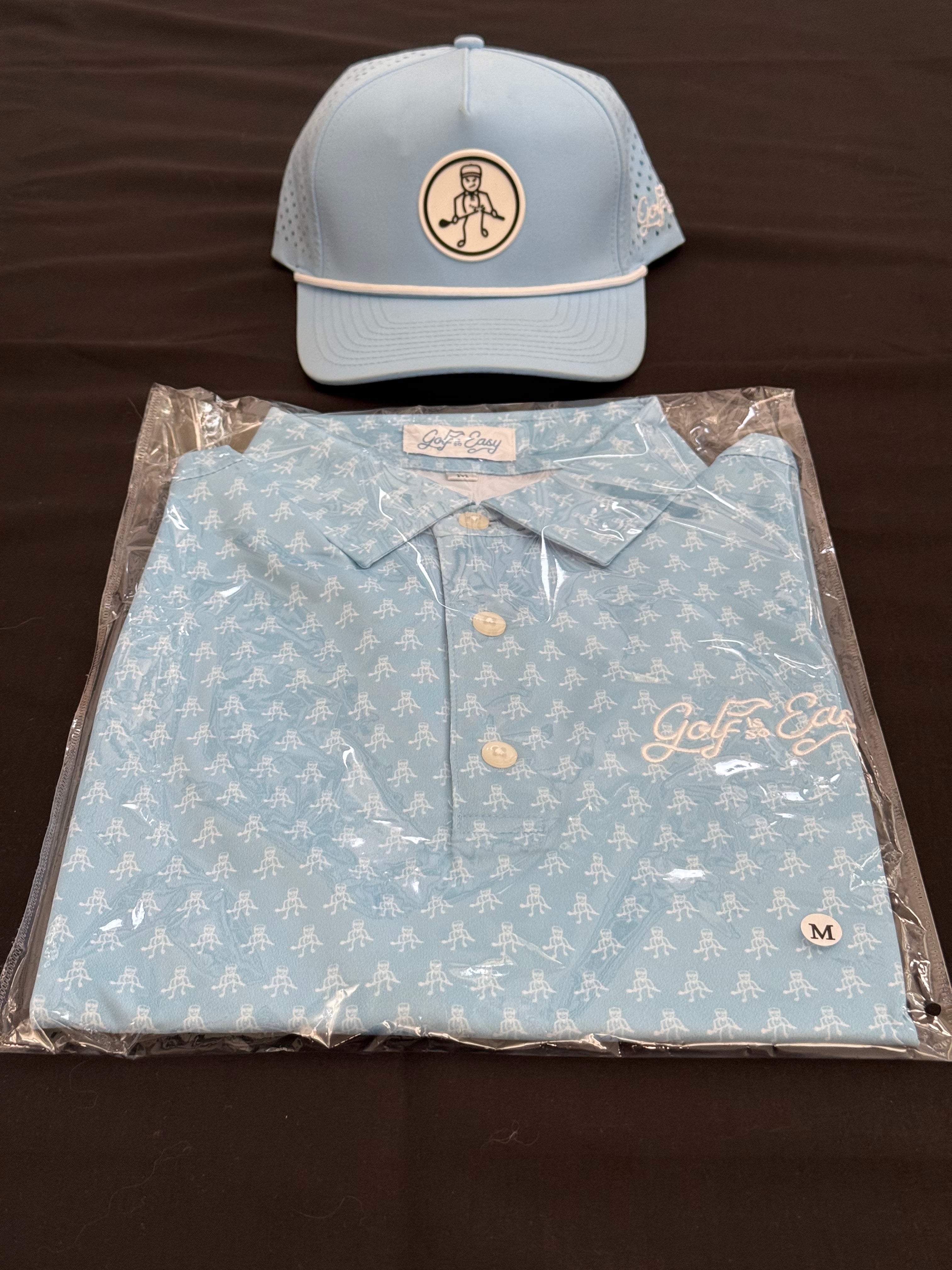 Golf is so Easy Angry Guy Polo - Light Blue