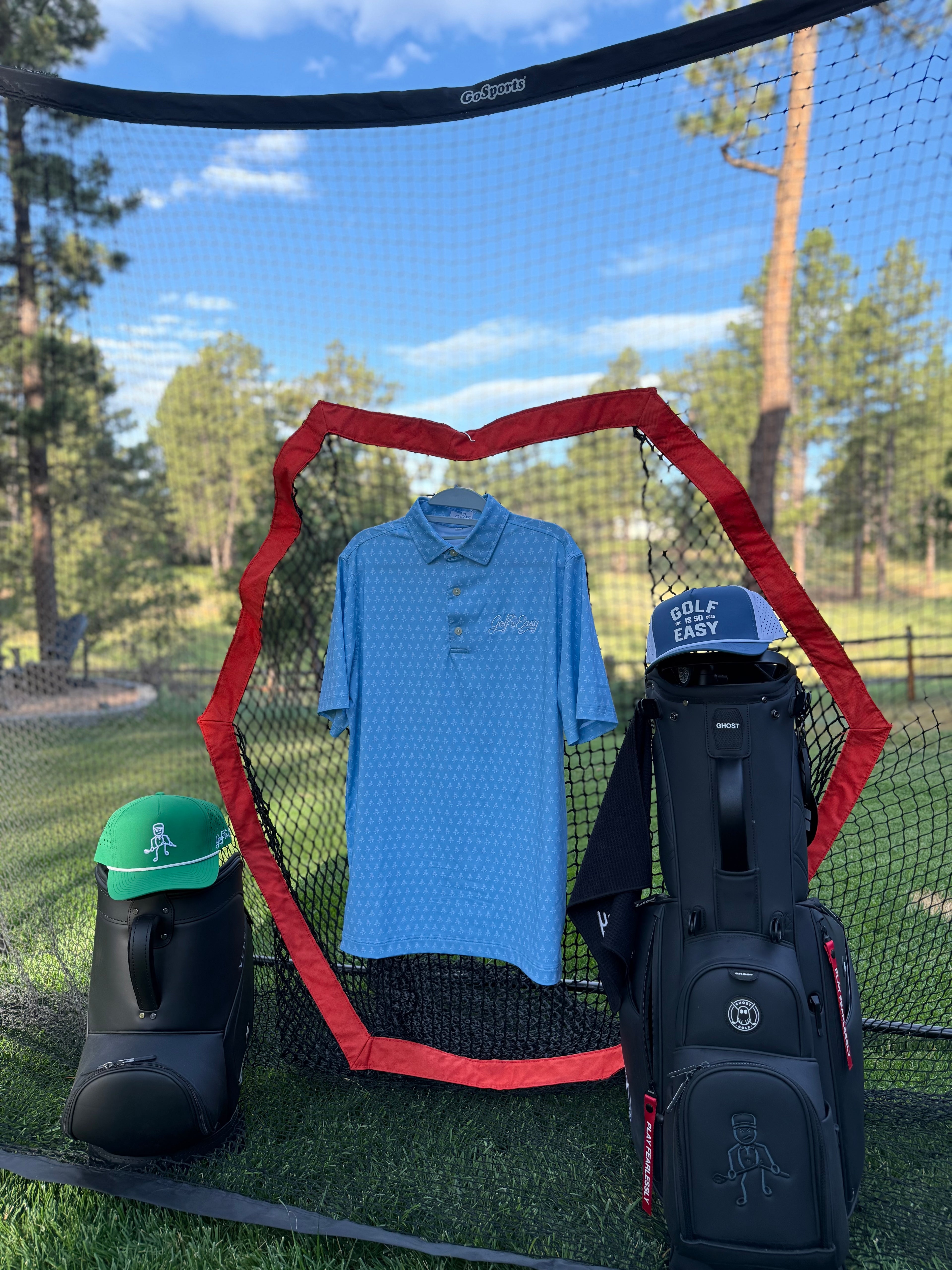 Golf is so Easy Angry Guy Polo - Light Blue